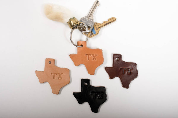 Texas Leather Key Tag | TX | Russet