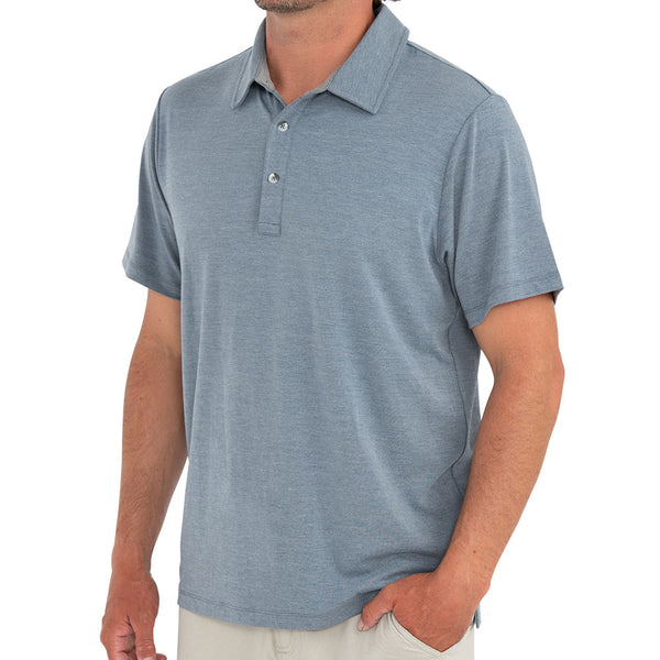 Free Fly - Bamboo Flex Polo - 	Heather Blue Dusk