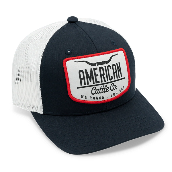 American Cattle Co Hat-Blue with White Patch