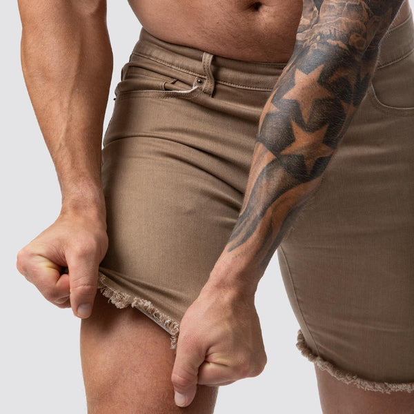 Stretchy Jorts - Khaki