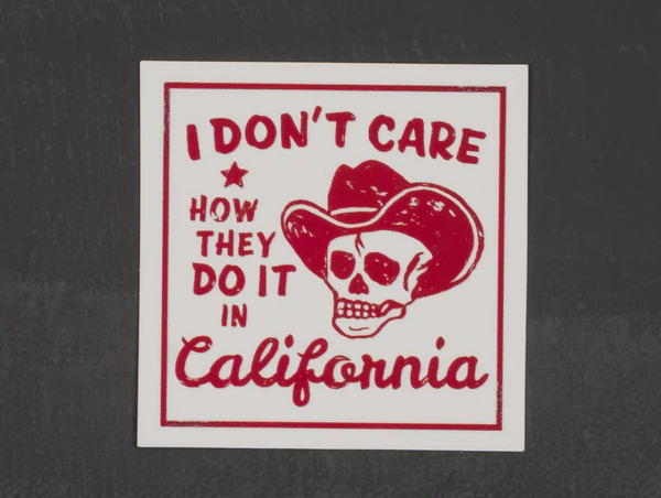 Dont Care Sticker - White + Red