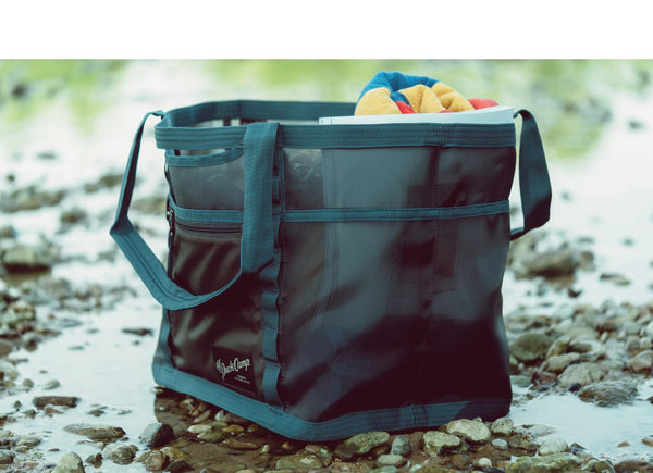 Duck Camp - Mesh Gear Tote - Medium - Charcoal/Coast Blue