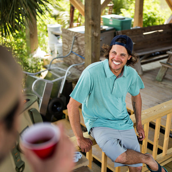 Free Fly - Bamboo Flex Polo - 	Heather Blue Dusk