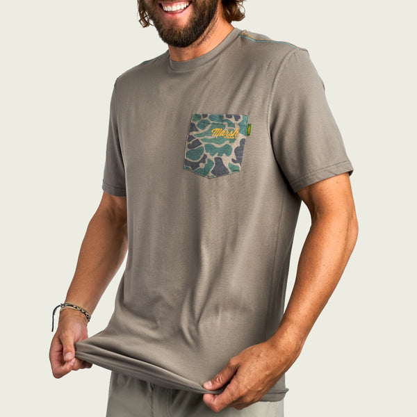 Mallard Camo Pocket Pamlico SS Shirt - Sea Oat