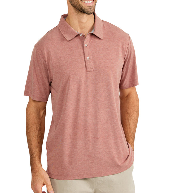 Free Fly - Bamboo Flex Polo - Heather Adobe Red