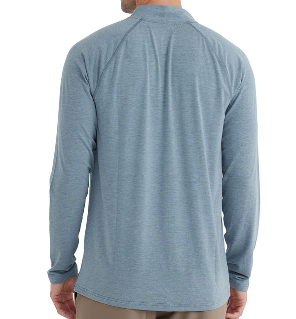 Free Fly - Bamboo Flex Quarter Zip - Heather Blue Current