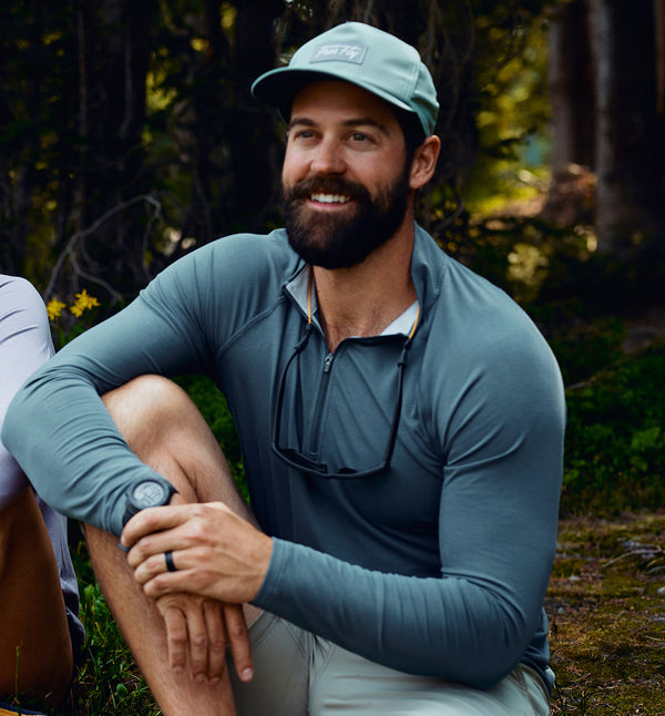 Free Fly - Bamboo Flex Quarter Zip - Heather Blue Current